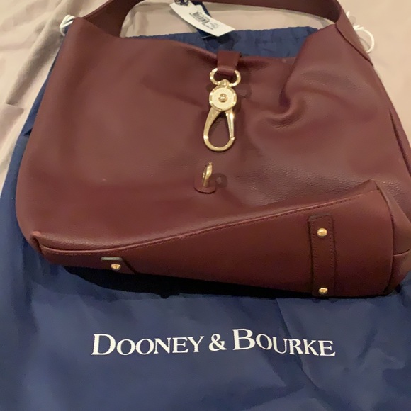 NWT Dooney & Bourke large Logo lock leather shoulder bag - Picture 3 of 8
